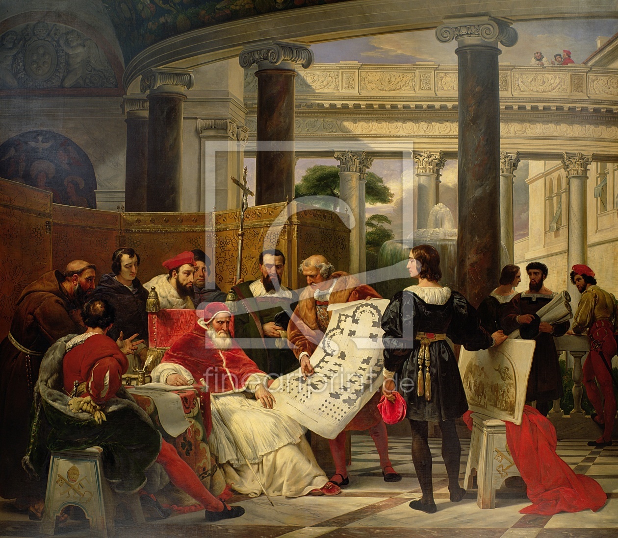 Bild-Nr.: 31001407 Pope Julius II ordering Bramante, Michelangelo and Raphael to construct the Vati erstellt von Vernet, Horace