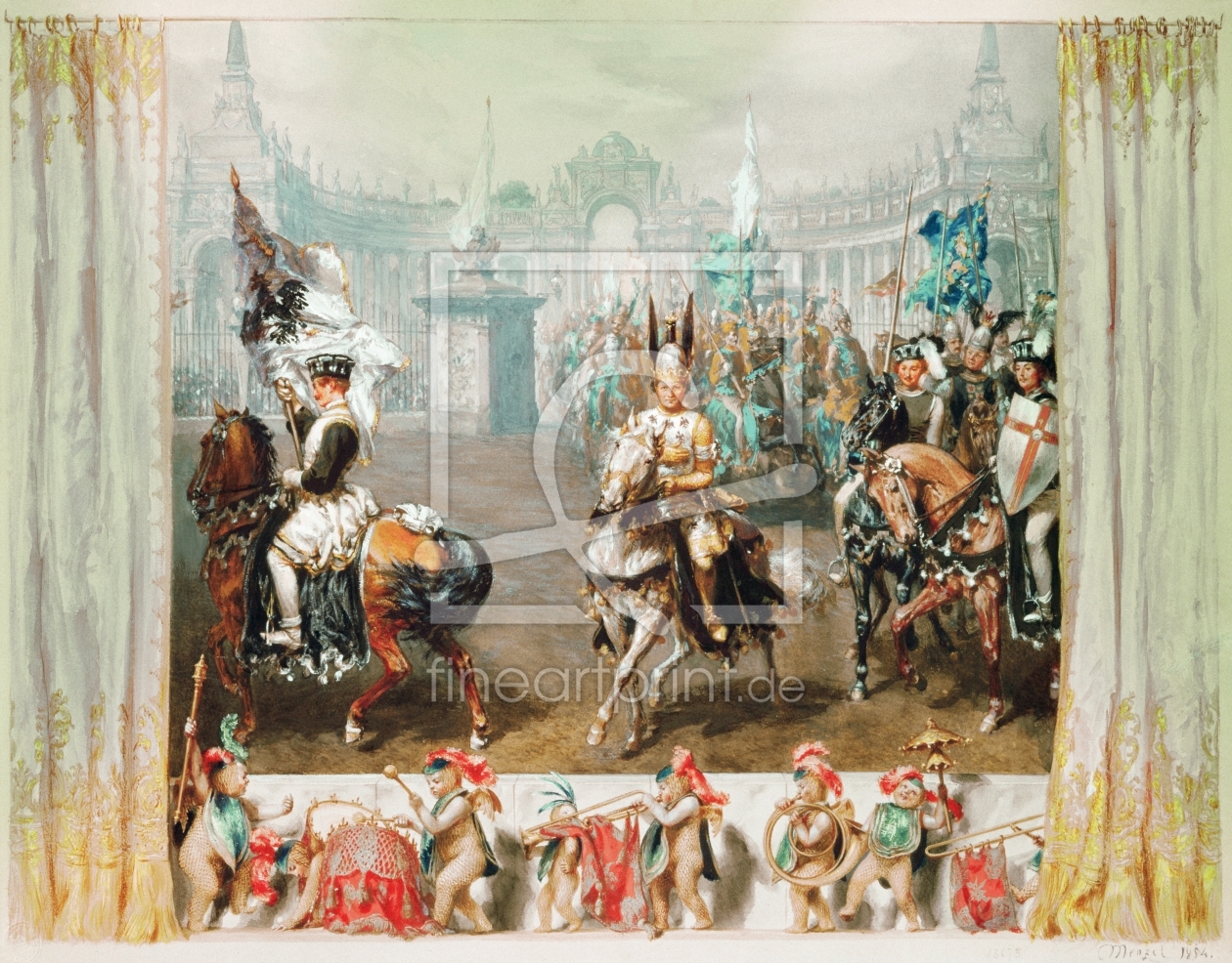 Bild-Nr.: 31001416 Knight tournament, 1854 erstellt von von Menzel, Adolph Friedrich Erdmann