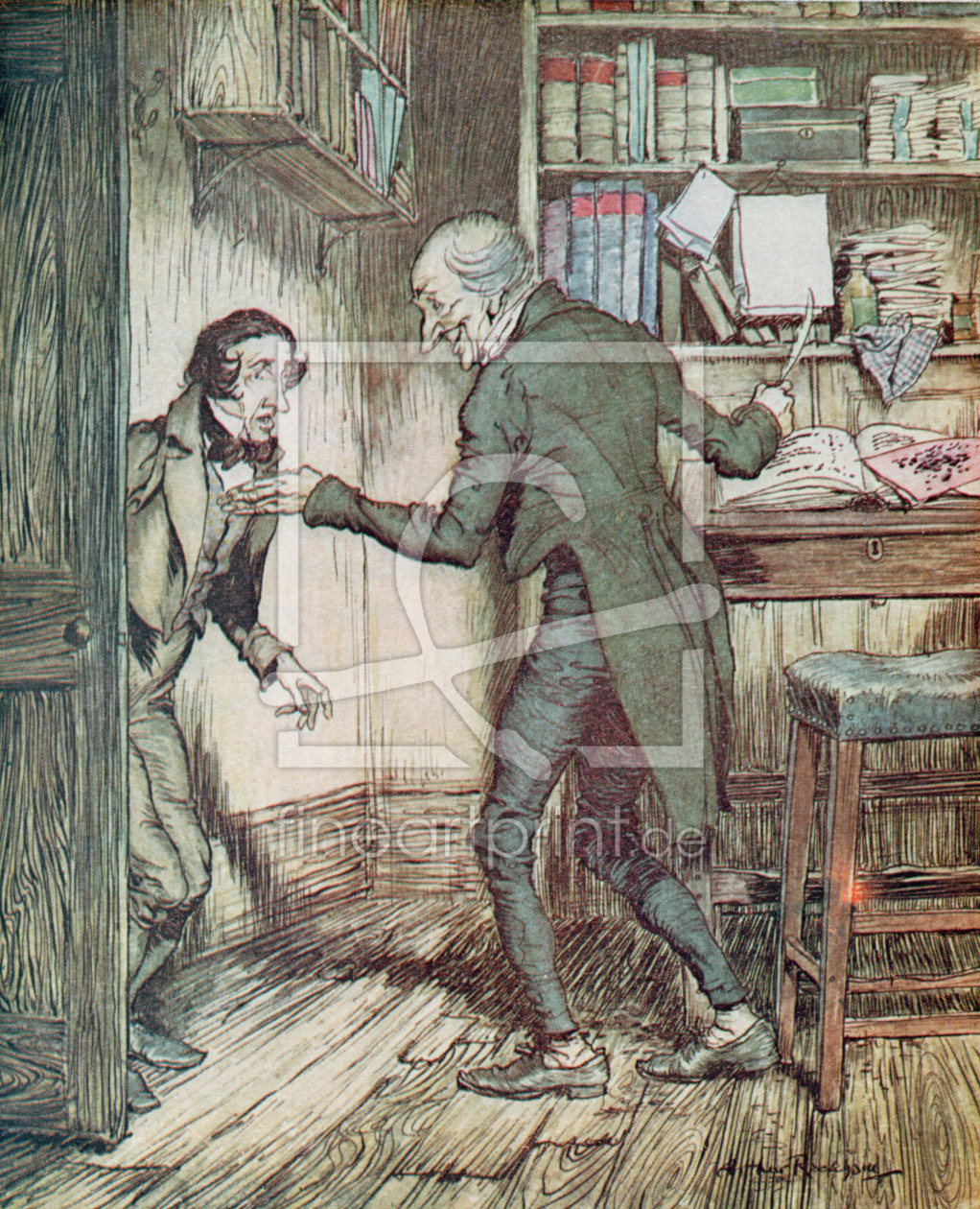 Bild-Nr.: 31001457 Scrooge and Bob Cratchit, from Dickens' 'A Christmas Carol' erstellt von Rackham, Arthur