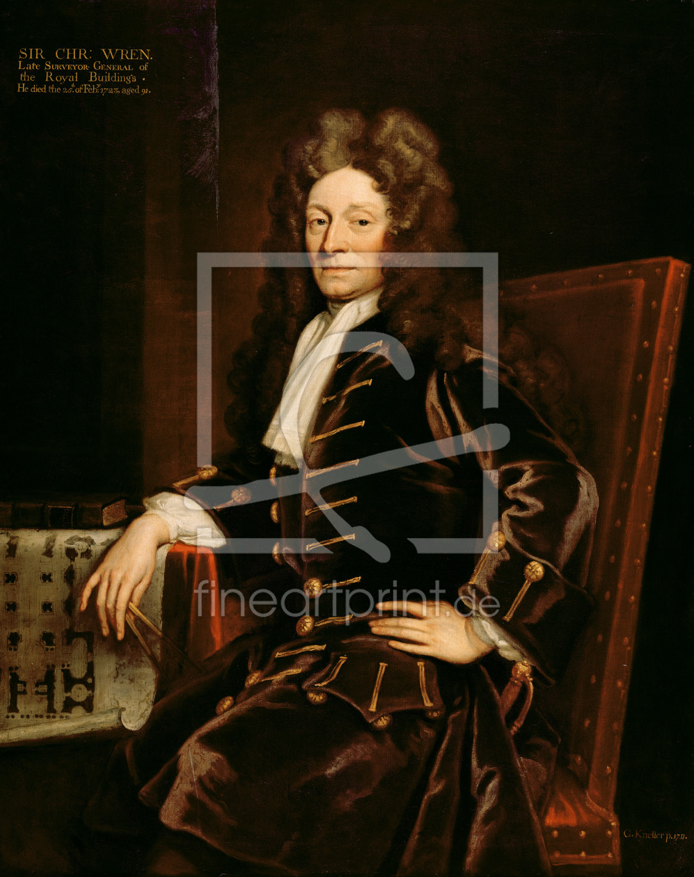 Bild-Nr.: 31001659 Portrait of Sir Christopher Wren 1711 erstellt von Kneller, Sir Godfrey