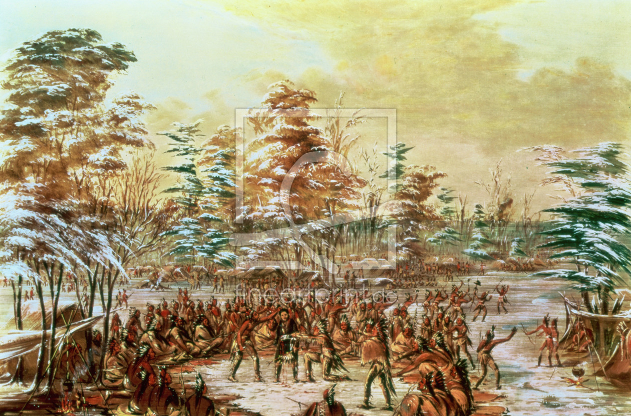 Bild-Nr.: 31001711 De Tonty Suing for Peace in the Iroquois Village in January 1680, 1847-48 erstellt von Catlin, George