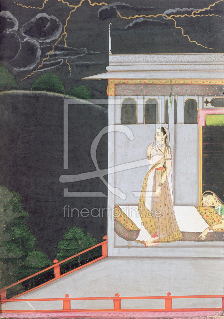 Bild-Nr.: 31001786 Lady waiting for her lover, from the 'Vasakasayya Nayika', one of the heroines o erstellt von Anonyme Künstler