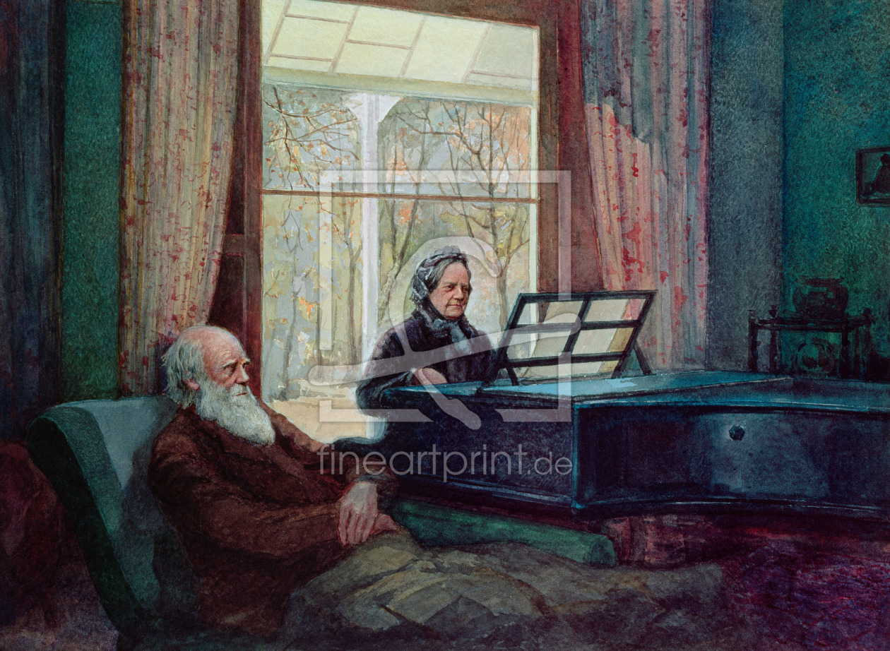 Bild-Nr.: 31001805 Charles Darwin and his wife at the Piano erstellt von Anonyme KÃ¼nstler