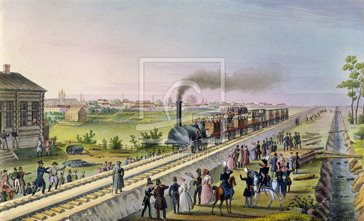 Bild-Nr.: 31001819 Opening of the First Railway Line from Tsarskoe Selo to Pavlovsk in 1837 erstellt von Anonyme Künstler