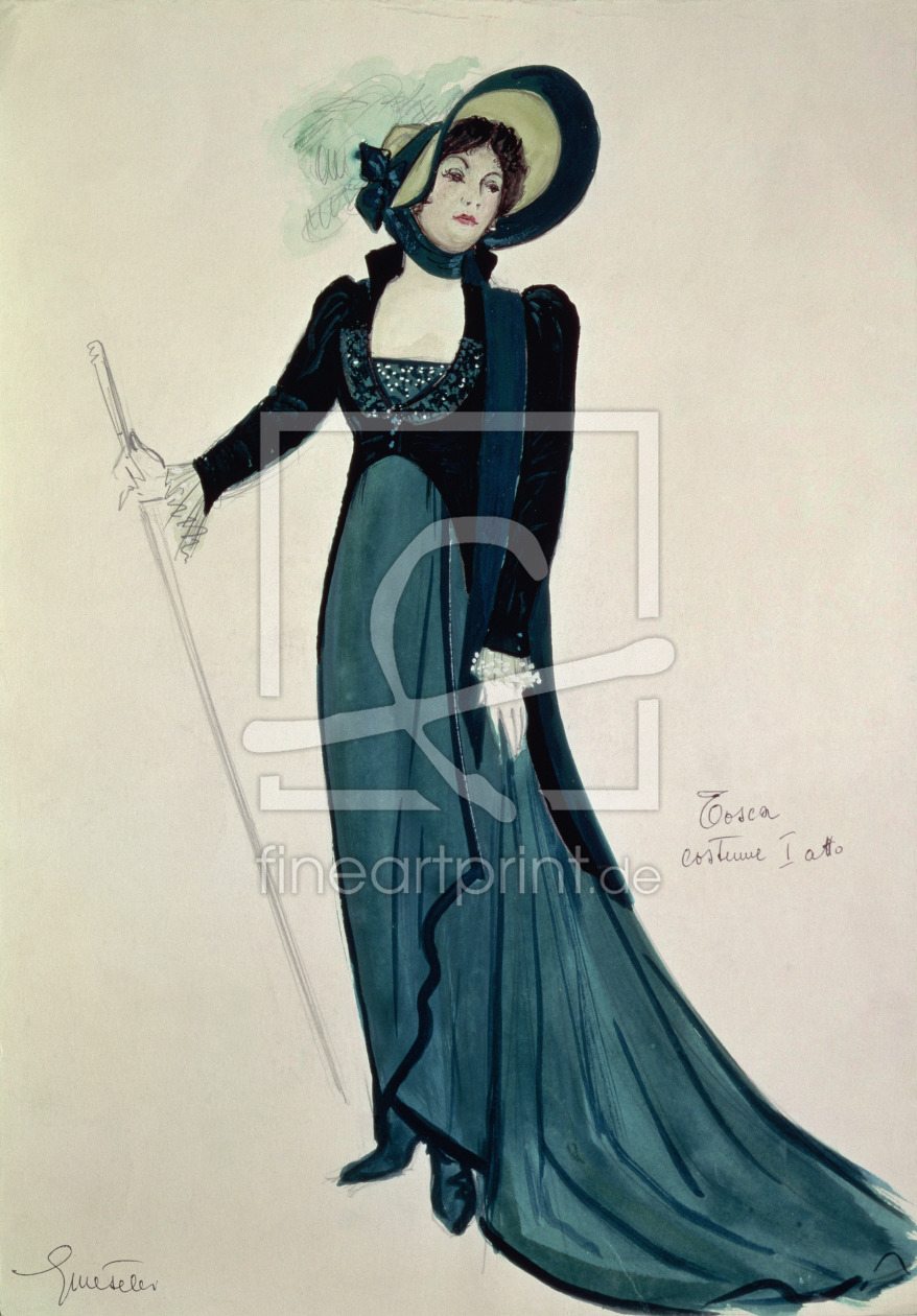 Bild-Nr.: 31001856 Costume design for Tosca, from the opera 'Tosca' by Puccini erstellt von Anonyme Künstler