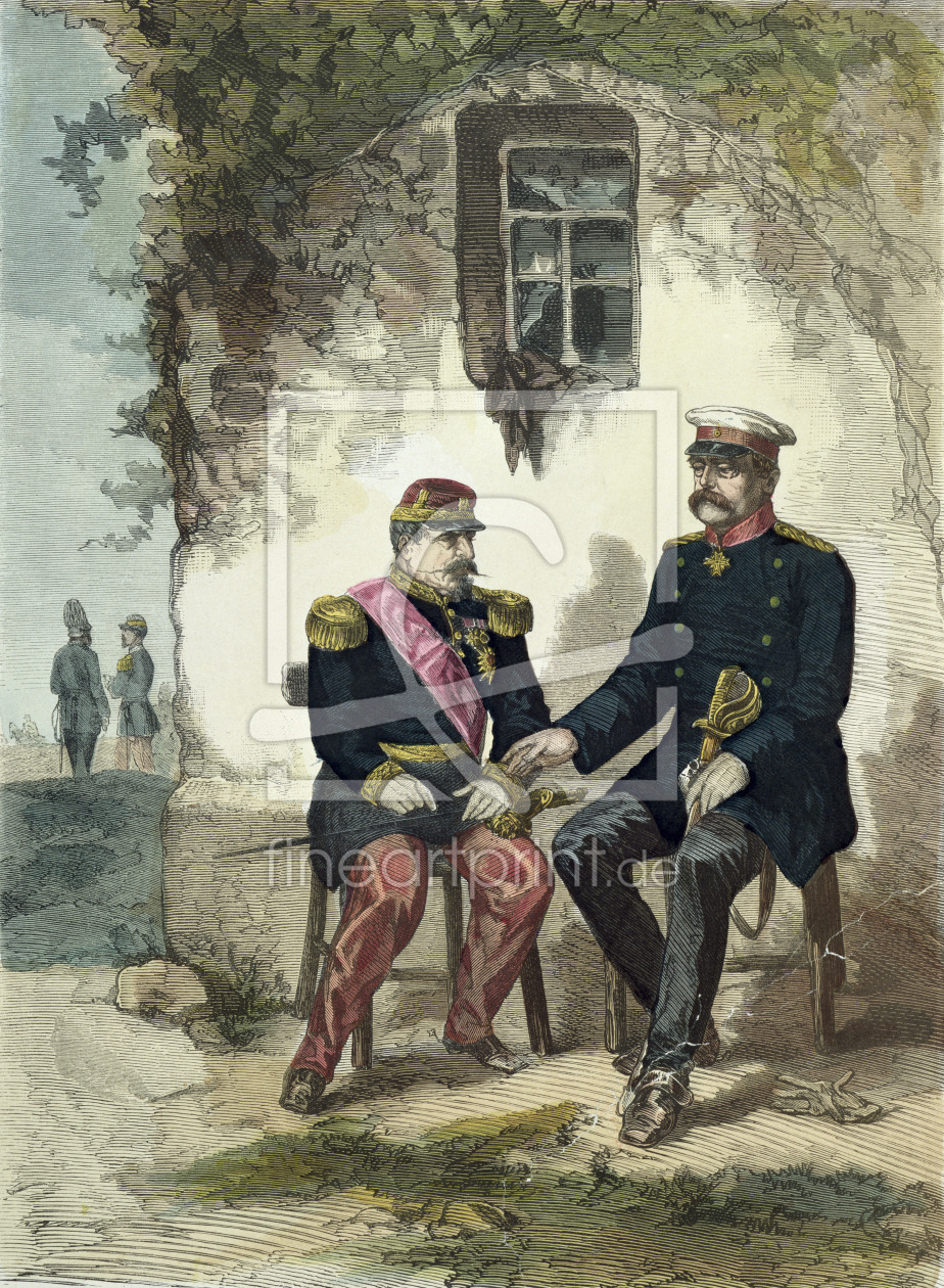 Bild-Nr.: 31001871 Meeting between Otto von Bismarck and Napoleon III at Donchery, 2nd September 18 erstellt von Anonyme Künstler