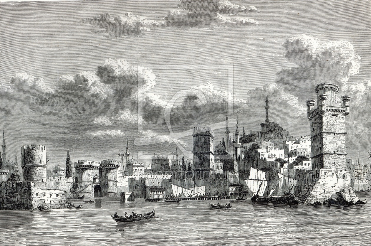 Bild-Nr.: 31001967 General View of the City of Rhodes, from 'The Illustrated London News' erstellt von Anonyme KÃ¼nstler