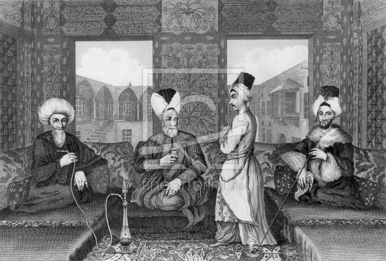 Bild-Nr.: 31001972 Ottoman Dignitaries, originally from 'Voyage to Mount Libanus' by Dandini, c.168 erstellt von Anonyme KÃ¼nstler