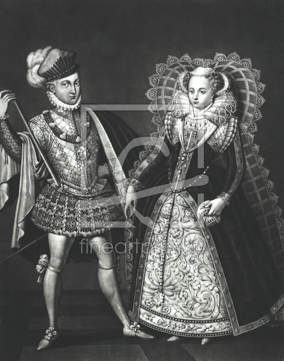 Bild-Nr.: 31001981 Portrait of Mary Queen of Scots and Henry Stewart, Lord Darnley , 29th June 1565 erstellt von Anonyme Künstler