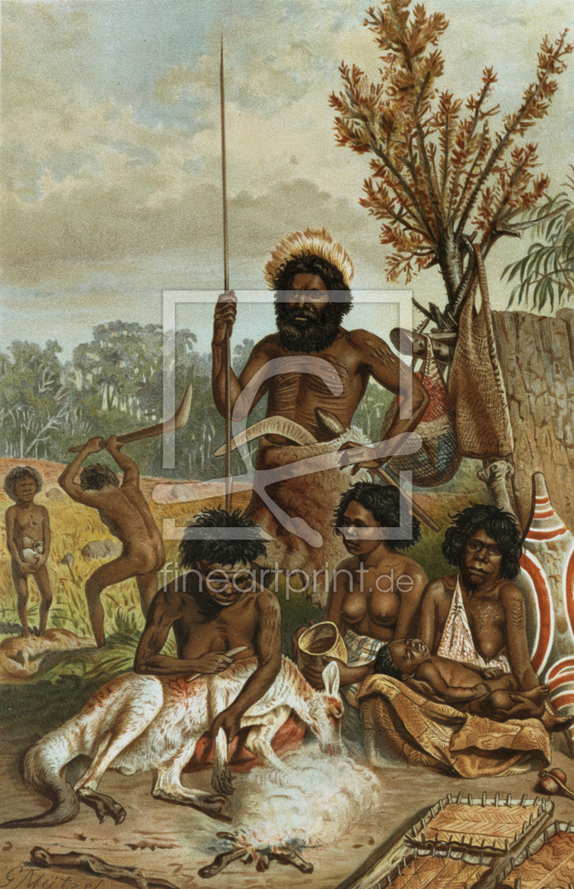 Bild-Nr.: 31002012 An Australian family-party from New South Wales, from 'The History of Mankind',  erstellt von Anonyme KÃ¼nstler
