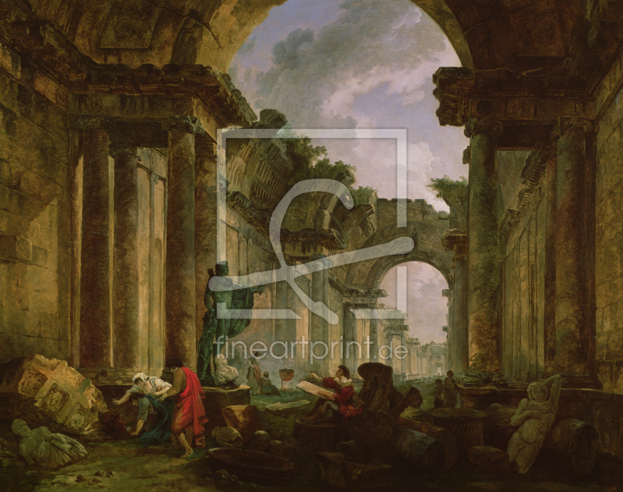 Bild-Nr.: 31002214 Imaginary View of the Grand Gallery of the Louvre in Ruins, 1796 erstellt von Robert, Hubert