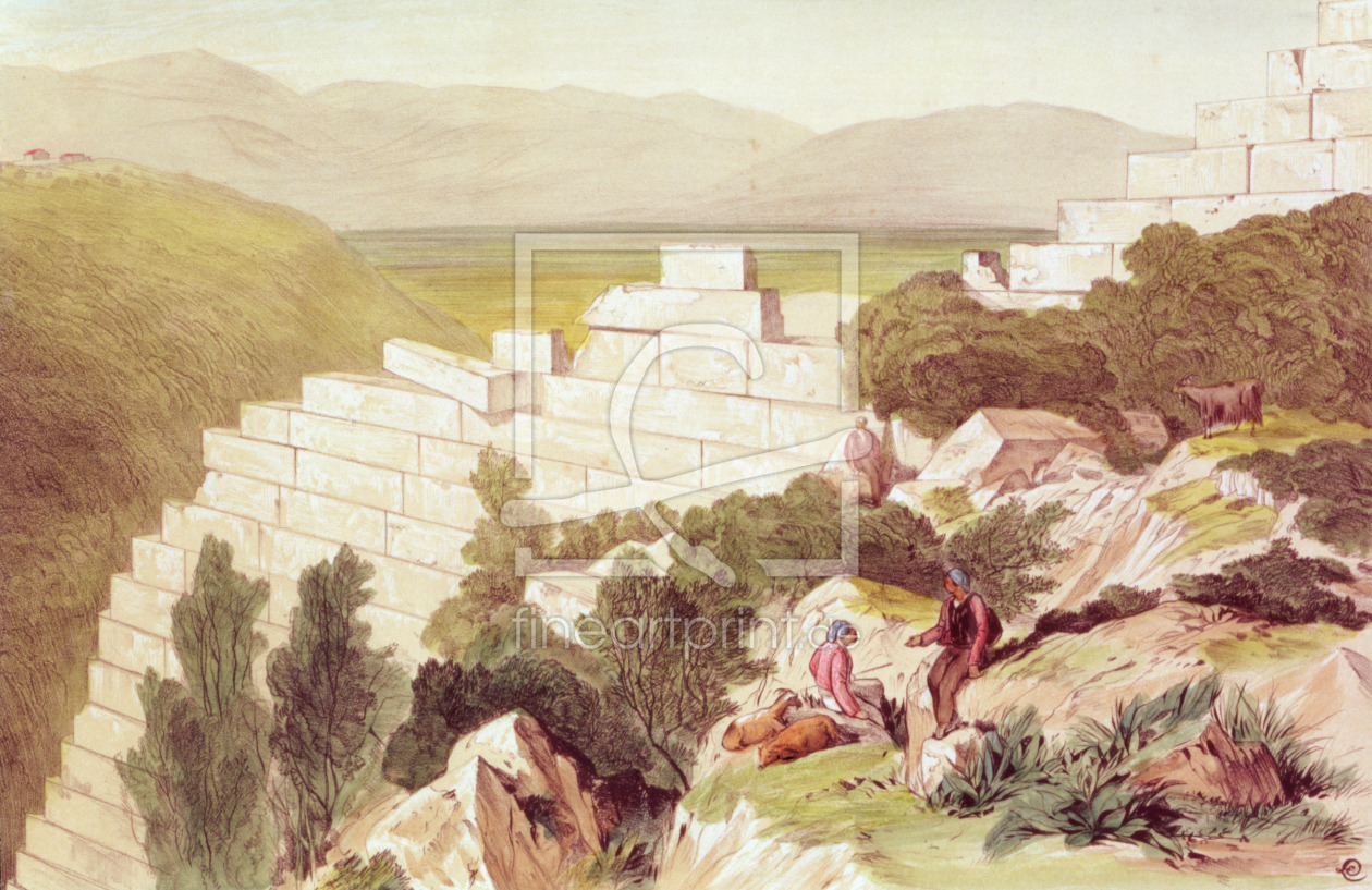 Bild-Nr.: 31002300 Walls of Ancient Samos, Cephalonia, 19th century erstellt von Lear, Edward