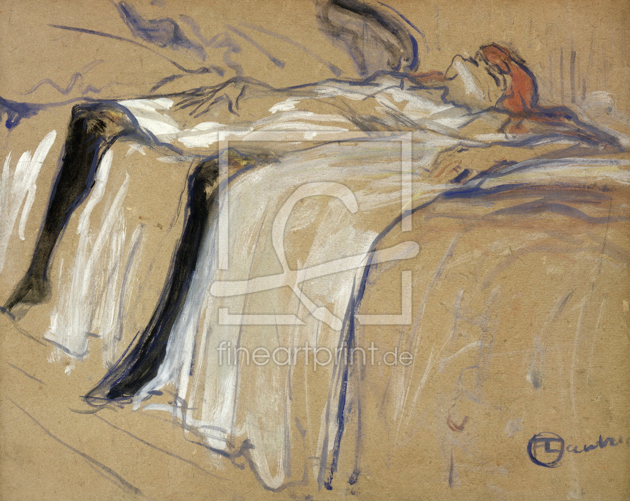 Bild-Nr.: 31002331 Woman lying on her Back - Lassitude, study for 'Elles', 1896 erstellt von Toulouse-Lautrec, Henri de