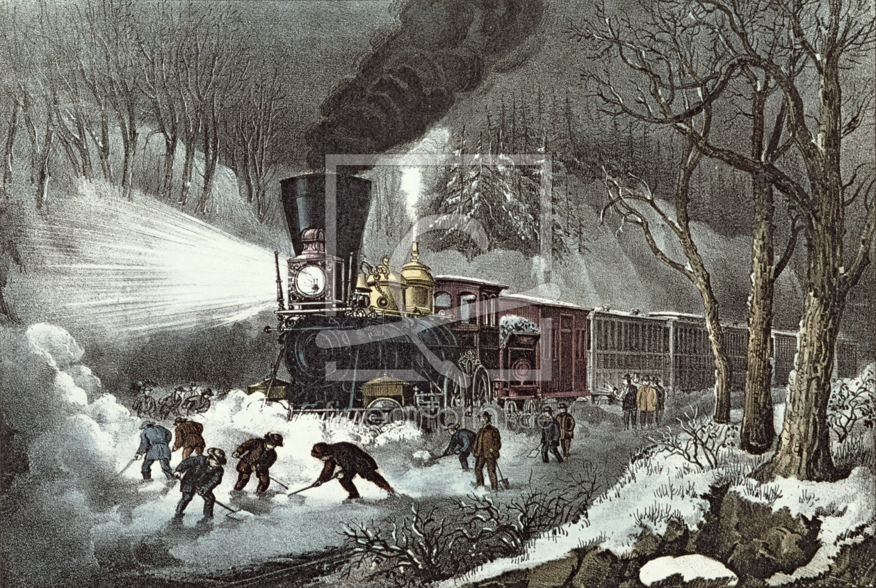 Bild-Nr.: 31002431 American Railroad Scene, 1871 erstellt von Currier, Nathaniel and Ives, J.M.