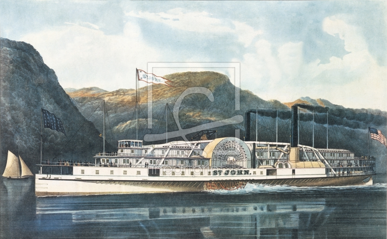 Bild-Nr.: 31002446 The Hudson River Steamboat `St. John', published 1864 erstellt von Currier, Nathaniel and Ives, J.M.