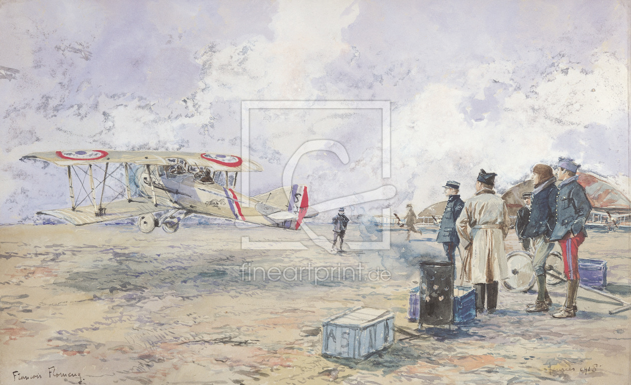 Bild-Nr.: 31002453 An Aeroplane Taking Off, 1913 erstellt von Flameng, Francois