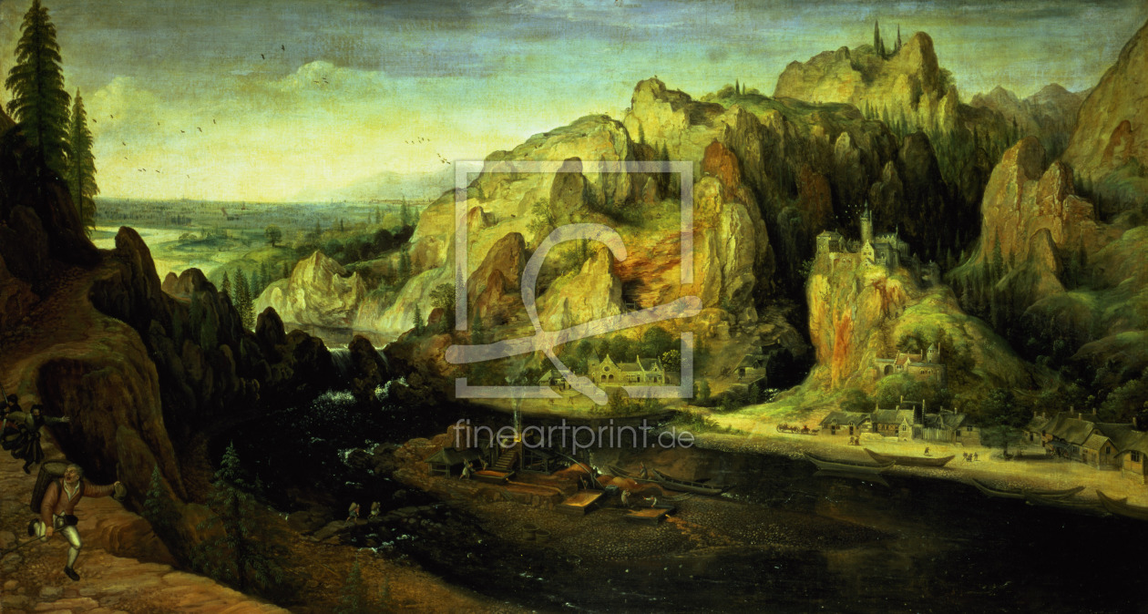 Bild-Nr.: 31002462 Mountain Landscape with a surprise attack, c.1585 erstellt von Valckenborch, Lucas van