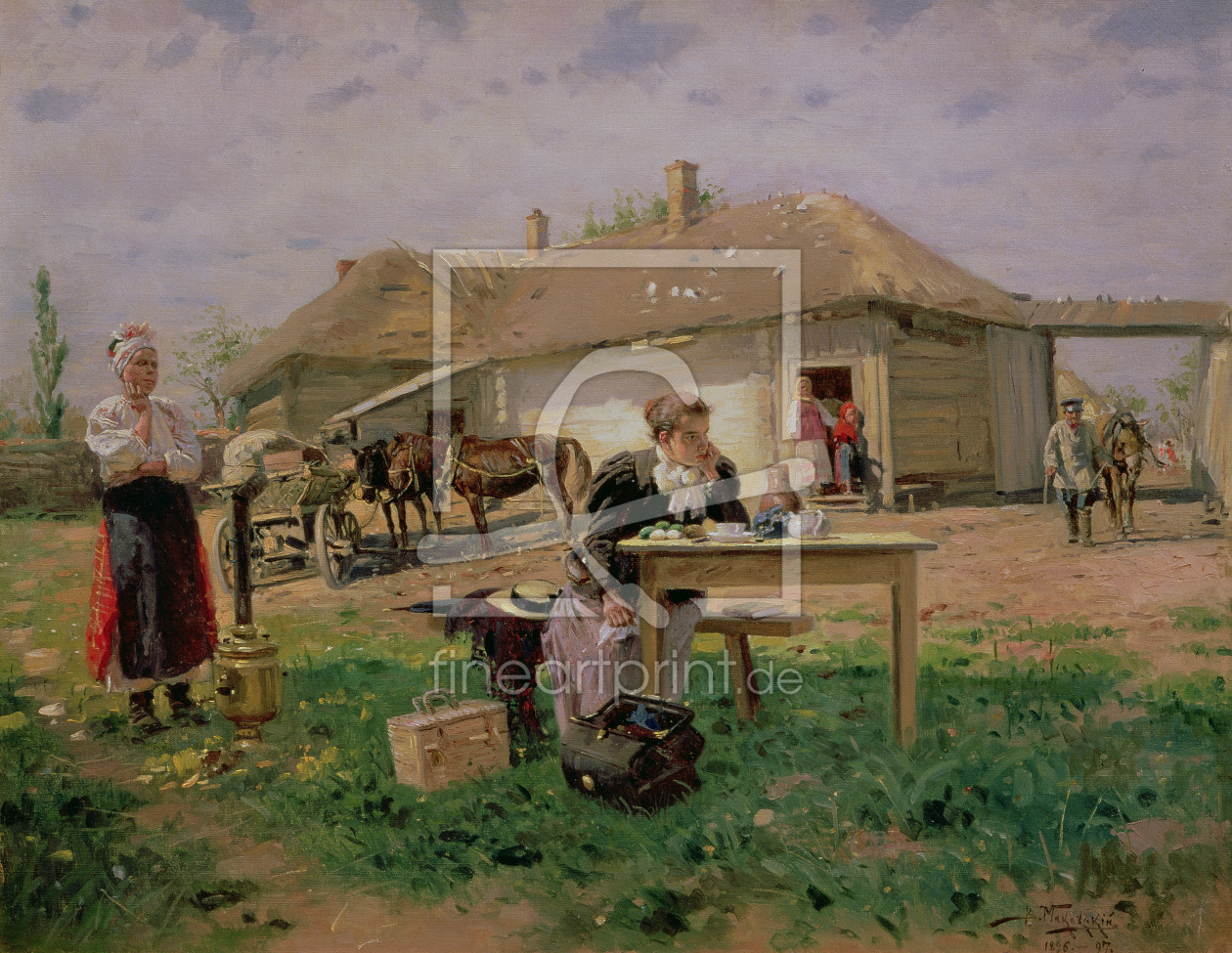 Bild-Nr.: 31002588 Arrival of a School Mistress in the Countryside, 1897 erstellt von Makovsky, Vladimir Egorovic