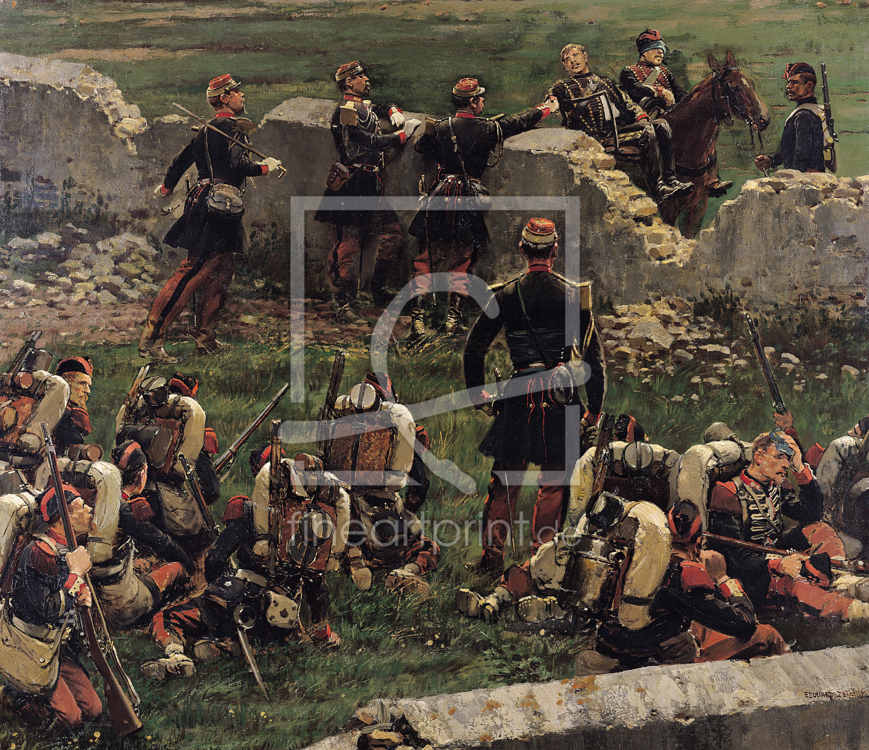 Bild-Nr.: 31002606 Fragment of the Panorama of the battle of Rezonville , 1883 erstellt von Detaille, Jean-Baptiste Edouard