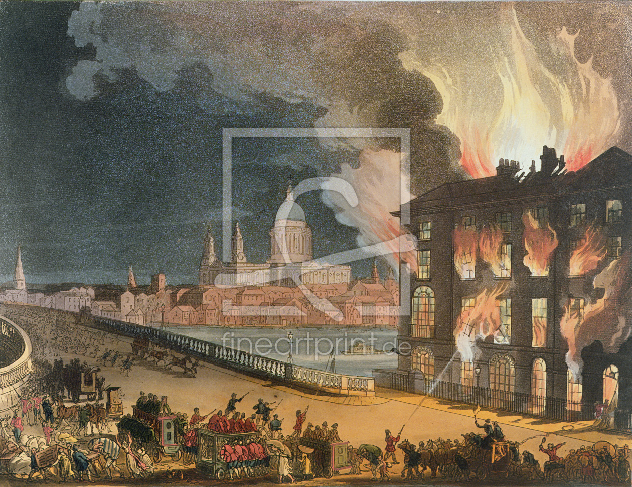 Bild-Nr.: 31002626 Fire in London, from the 'Microcosm of London, or London in Miniature, Vol. II,  erstellt von Rowlandson, Thomas
