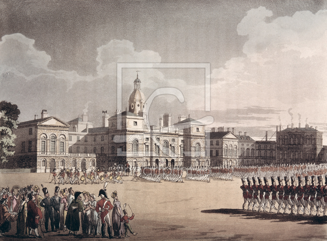 Bild-Nr.: 31002627 Mounting Guard at St. James's Park, engraved by J. Bluck, pub. 1809 by Ackermann erstellt von Rowlandson, Thomas