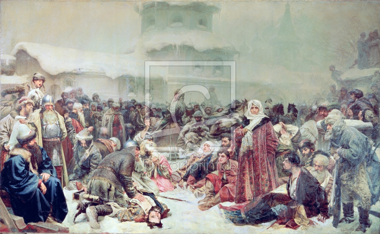 Bild-Nr.: 31002668 Destruction of Novgorod by Tsar Ivan III 1889 erstellt von Lebedev, Klavdiy Vasilievich