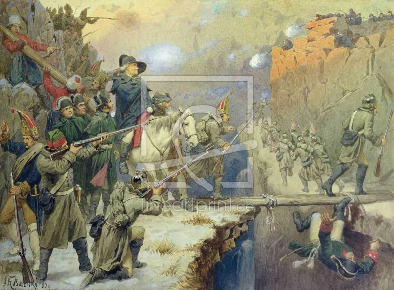 Bild-Nr.: 31002824 Suvorov crossing the Devil's Bridge in 1799, 1880 erstellt von Kivshenko, Aleksei Danilovich