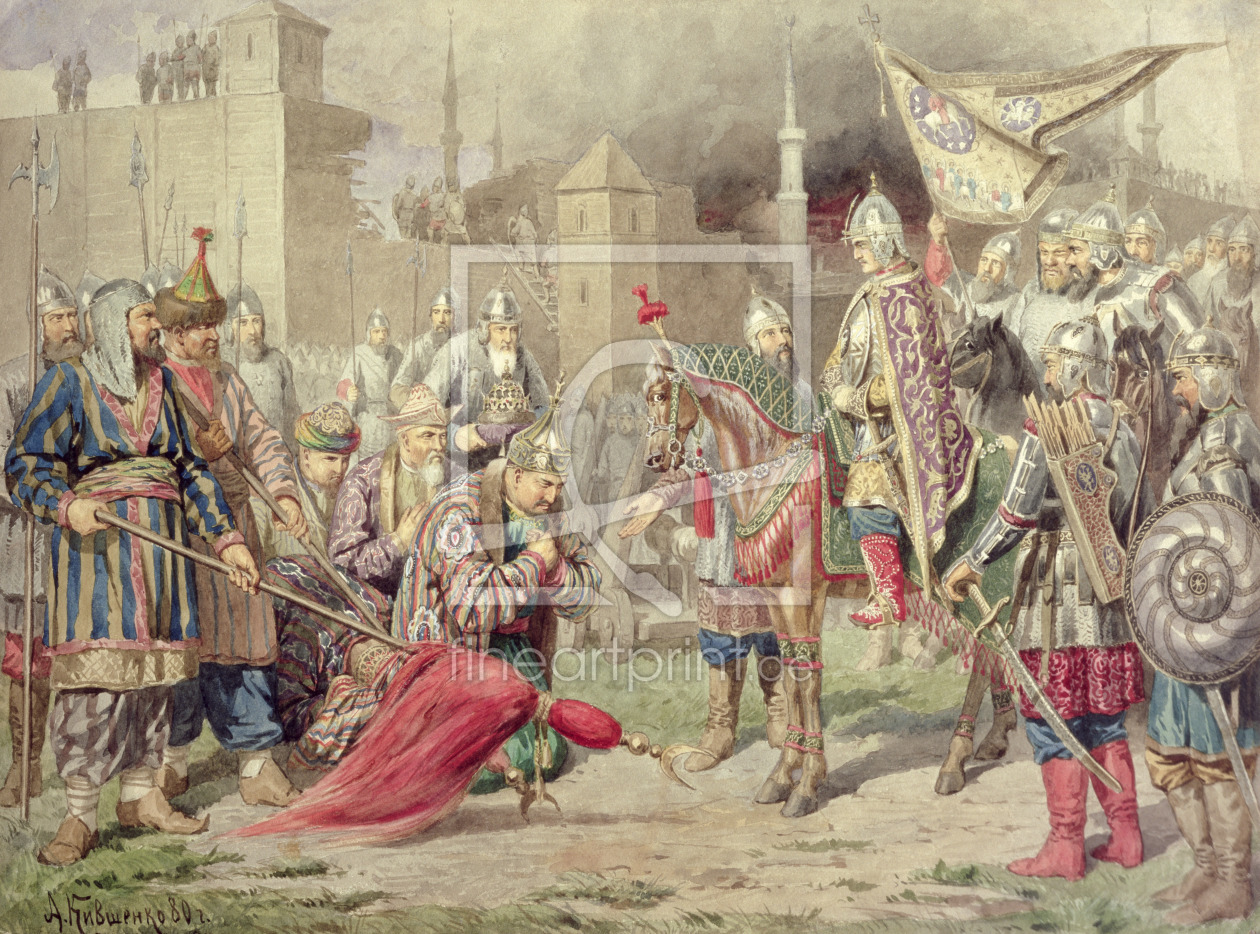 Bild-Nr.: 31002825 Tsar Ivan IV Vasilyevich the Terrible conquering Kazan, 1880 erstellt von Kivshenko, Aleksei Danilovich