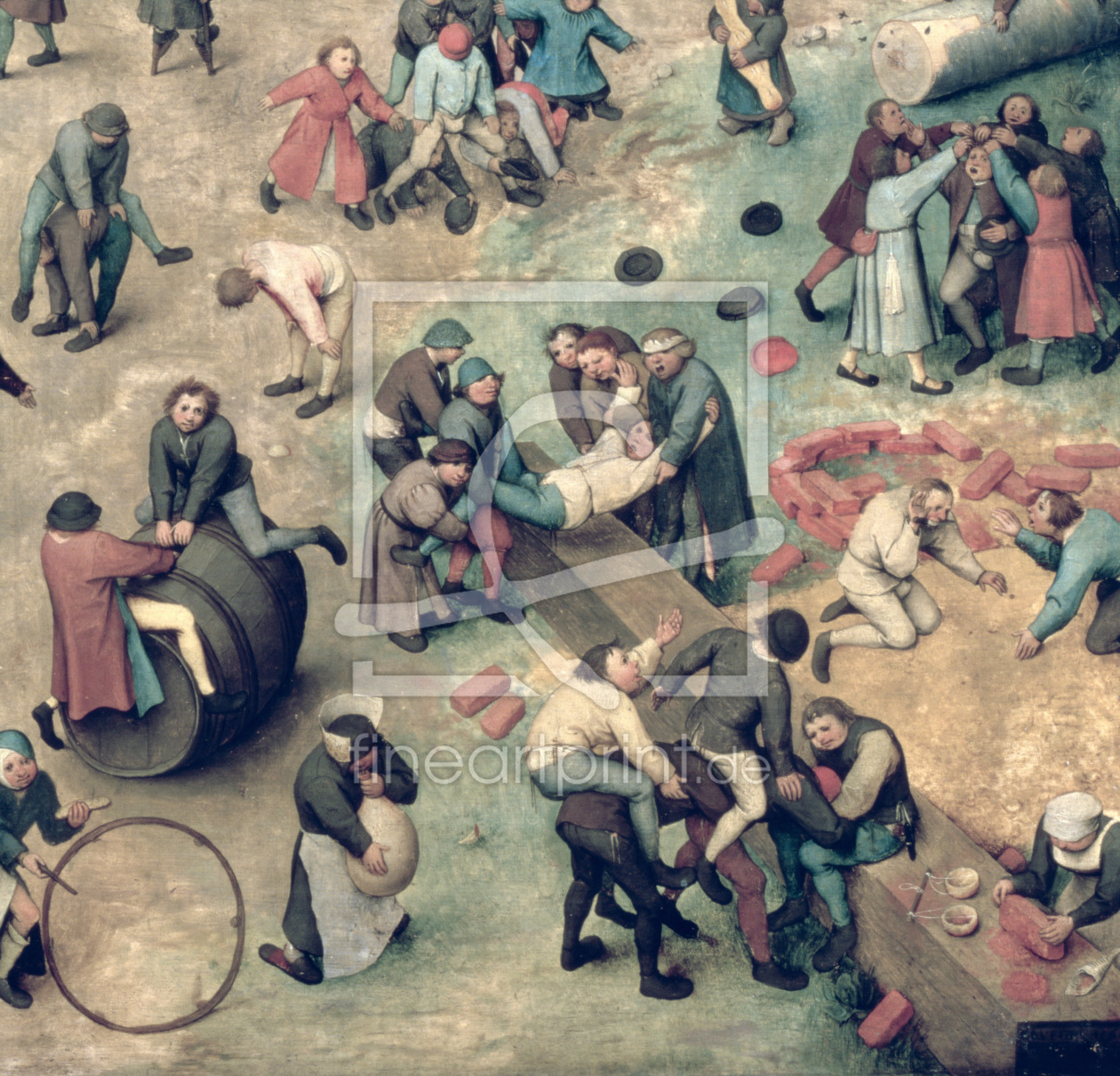 Bild-Nr.: 31002834 Children's Games : detail of bottom right-hand corner depicting children playing erstellt von Bruegel, Pieter the Elder