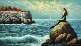 Meerjungfrau auf dem Felsen KI/12820206