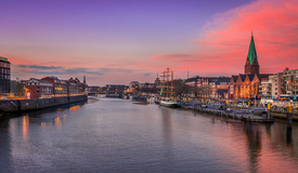 Sonnenuntergang an der Schlachte in Bremen/12908588