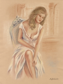 Frau im weißen Kleid/12908864