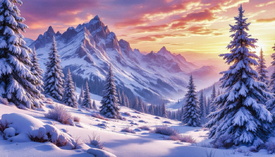 Sonnenuntergang im GebirgeKI/12927445