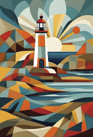 Leuchtturm abstrakt KI/12927464
