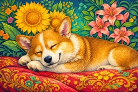 Träumender Corgi KI/12948326