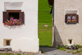 Wohnhäuser in Guarda im Engadin - Schweiz/12951829