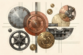 Mechanische Symphonie  Abstraktes Uhrwerk-Design/12955666