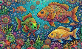 Farbenfrohe Unterwasserwelt KI/12956187