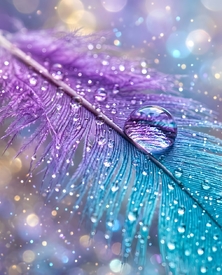 Magische Feder im Morgentau mit glitzerndem Bokeh/12958464