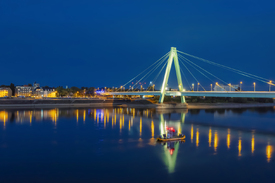 Köln bei Nacht - Skyline -  Severinsbrücke/12972065